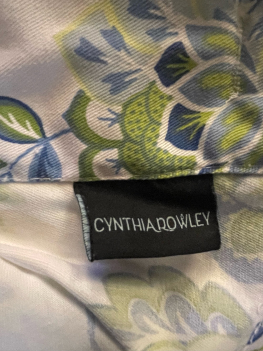 Cynthia Rowley Green and Blue Floral Shower Curtain - Picture 5 of 8
